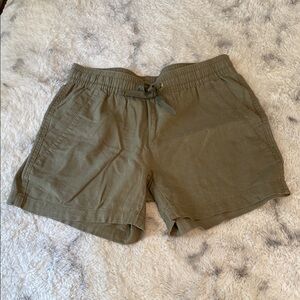 Nautica Green Cargo Shorts Cotton Blend Mid-Thigh
